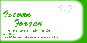 istvan forjan business card